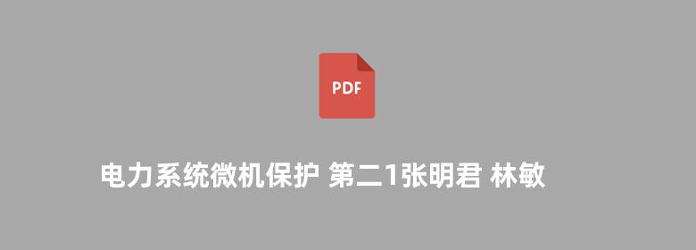 电力系统微机保护 第二1张明君 林敏  